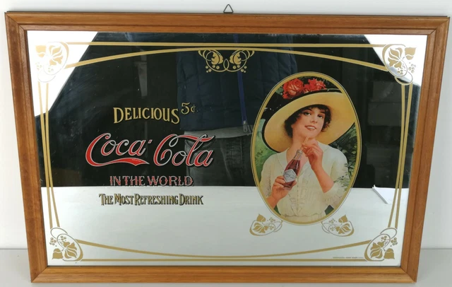 Coca Cola - Specchio Incorniciato - 65,5X45 Cm - Bellissimo - Perfetto Coca Cola - Specchio Incorniciato - 65,5X45 Cm - Bellissimo - Perfetto