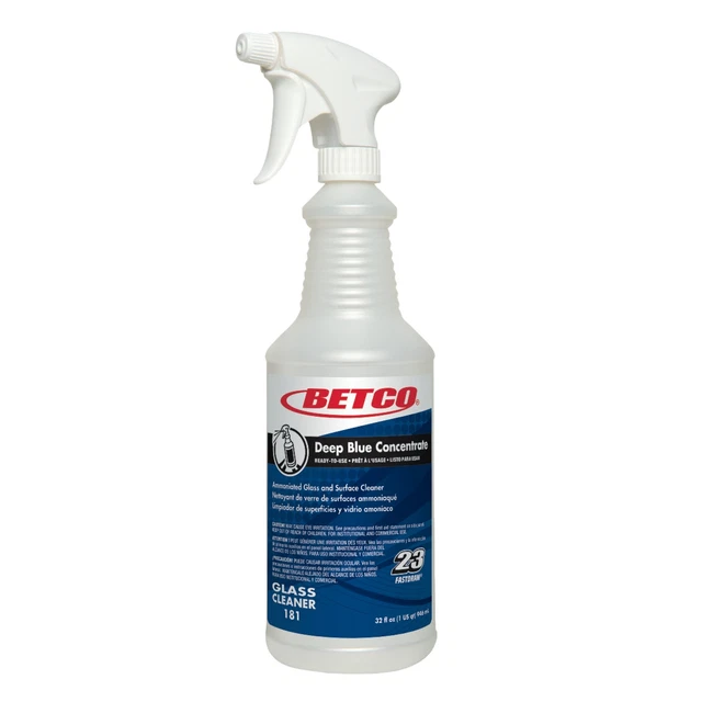Betco Empty Spray Bottles For Deep Blue Concentrated Glass Cleaner, 32 Oz, 12-Pk