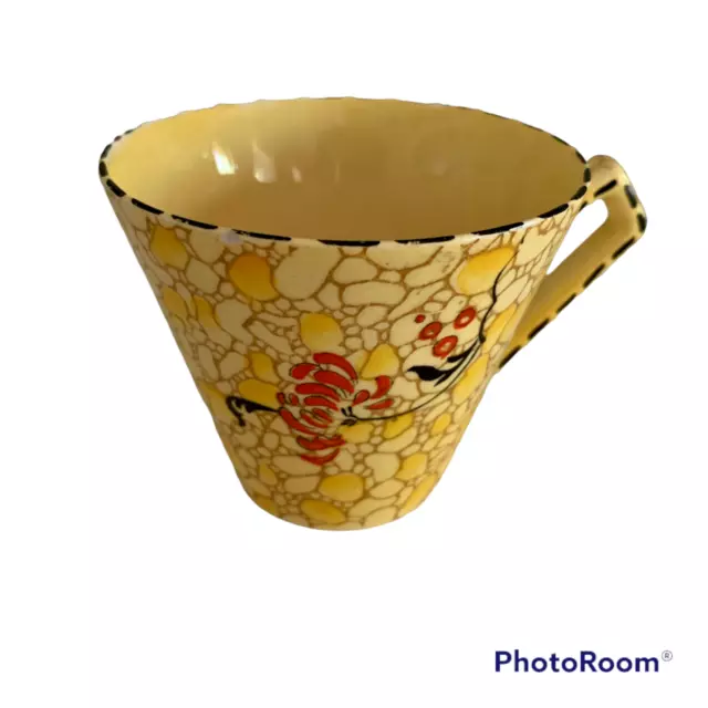 Royal Winton Grimwades China Tea Cup Yellow Pebble Pattern England Art Deco