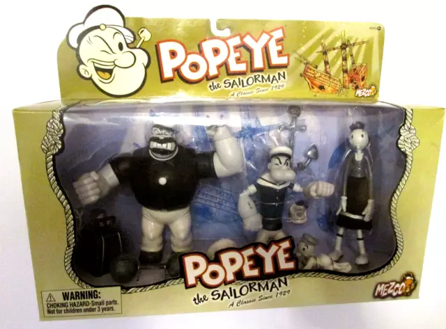 MEZCO + POPEYE the SAILORMAN / WHITE BLACK SCHWARZ WEISS FIGUREN + TOP OVP