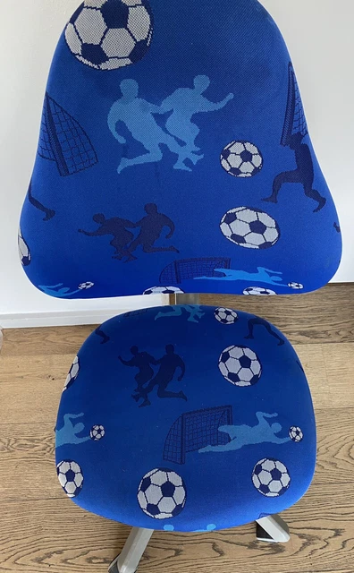 Schreibtischstuhl für Kinder,blau mit Fussballmotiv