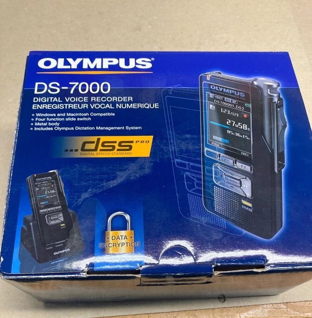OLYMPUS DS7000 DIGITAL Voice Recorder in original box with all