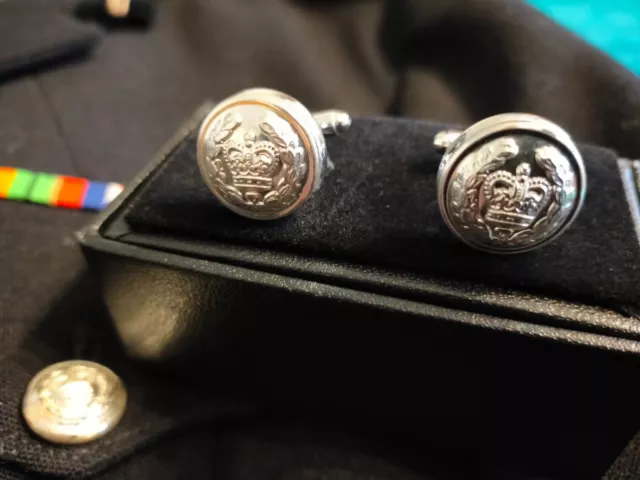 Historic British Transport Police Tunic Button Cufflinks. Handmade in the UK.