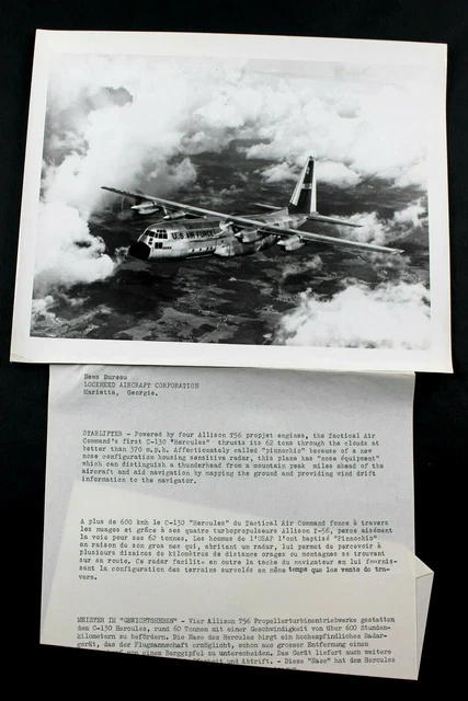 PHOTO AVION AIRCRAFT LOCKHEED HERCULES C-130 ALLISON T56 + DESCRIPTIF ...