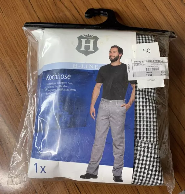Kochhose, Männer Gr.50, neuwertig, ungetragen ,Pepieter schwarz weiß