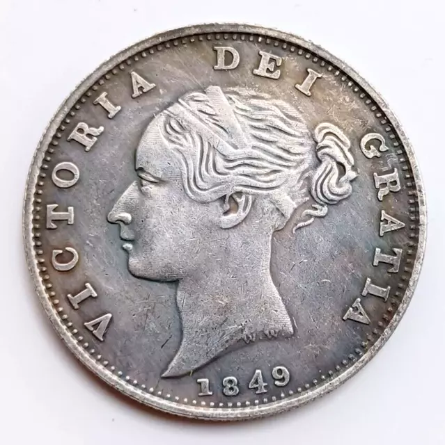 1849 Queen Victoria Half Crown, Key Date, Beautifully Silver Plated.