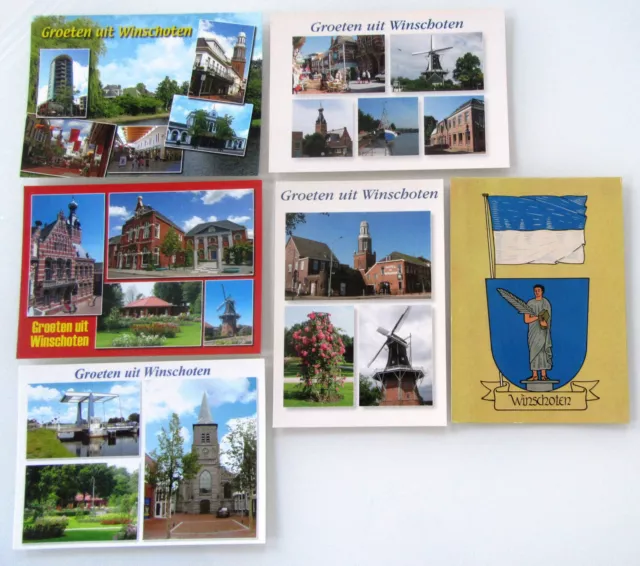 6 x WINSCHOTEN color Postkarten Lot HOLLAND Niederlande Postcards Ansichtskarten