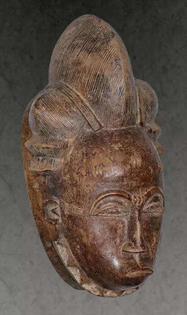 African Mask Wood Baule Ivory Coast Antiques Vintage Ethnic Tribal Wooden Art