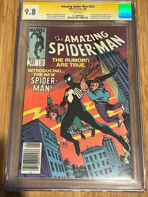 Amazing Spider-Man #252 CGC 9.8/White Pages SS - Signed by Stan Lee - Newsstand!