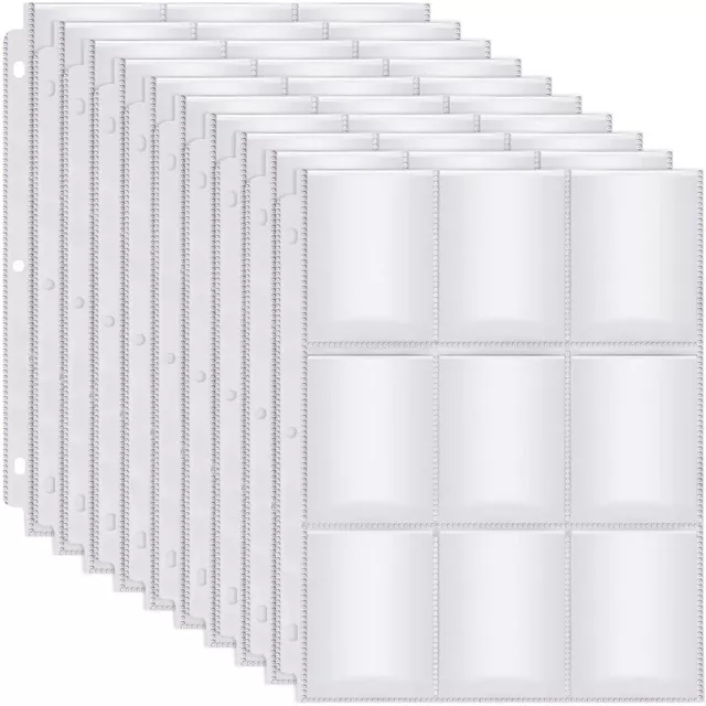 10/20pcs Card Sleeves Collector Binder Cards 9 Grids Album Baseball Holder Sheet 2