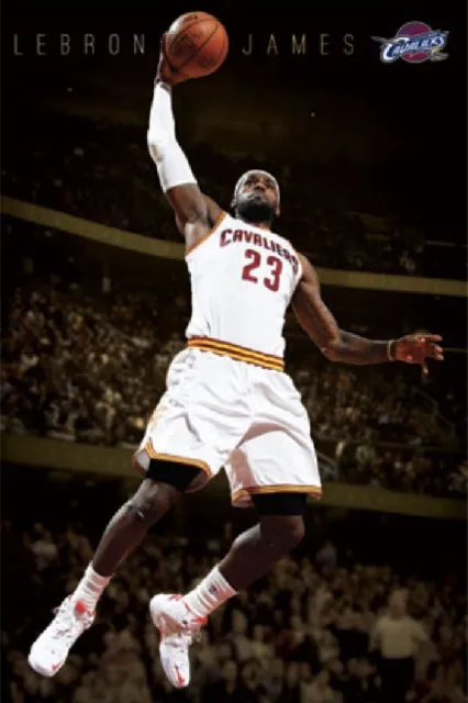 LeBron James Poster 22x34 Cleveland Cavaliers NBA Basketball King James Dunk