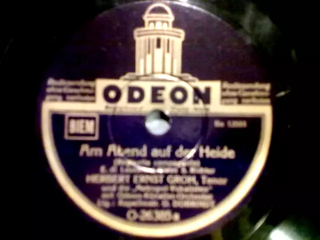 Schellack 25 cm -  ODEON - Am Abend auf der Heide - Melodia - Herbert Ernst Groh