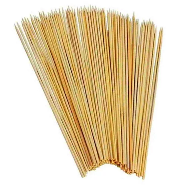 200 PACK Long Wooden Bamboo BBQ Barbecue Food Kebab Sticks Skewers 30cm