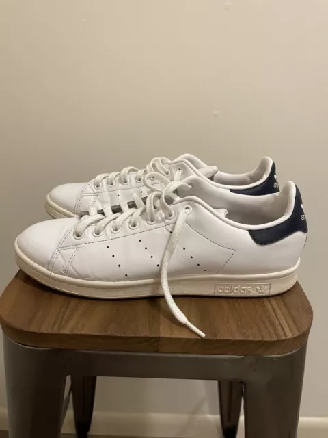 Adidas Originals Stan Smith Cloud White Navy Mens Size 11 Casual Sneakers