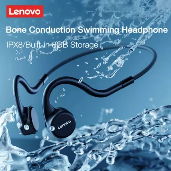 Lenovo Wireless Bone Conduction Earphones Swimming IPX8 Waterproof MP3 Headphone