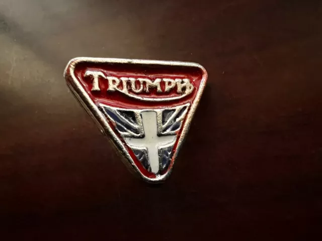 Triumph Pin British Flag Motorcycle Tank Vest Hat Shirt Badge Emblem Cafe Racing