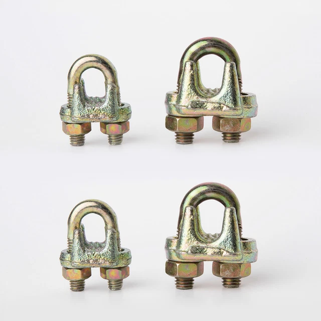 HEAVY DUTY WIRE Rope Grips Clamp Cable Steel Metal Wire U Bolts Fixing