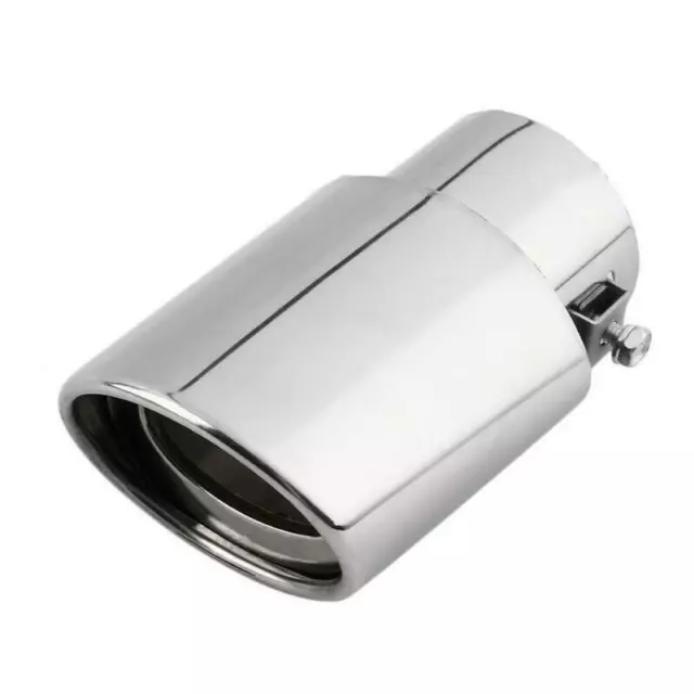 62mm Car Vehicle Oval Stainless Steel Exhaust Tail Muffler Tip Pipe Chrome AU