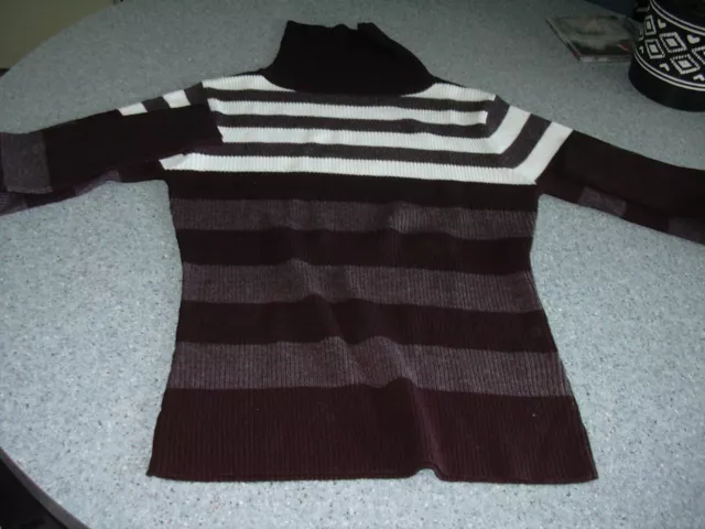 pull col roulé "zamba"  rayé noir et gris "t-1"