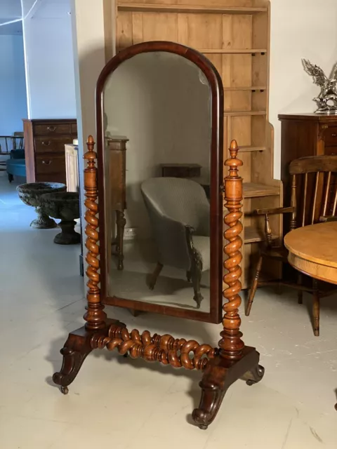 19th Century Large Cheval Antique Mirror