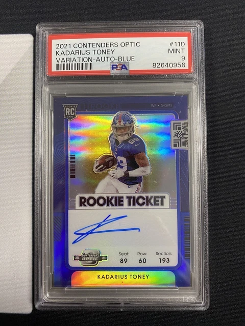 2021 Panini Contenders Optic Kadarius Toney Variation Auto /25 #110 PSA 9