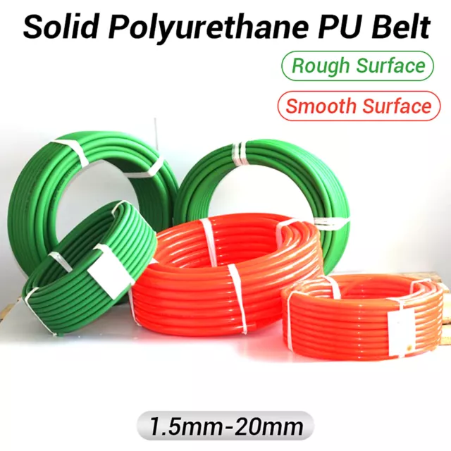 Solid Round Urethane Drive Polyurethane PU Belt Diameter Rough/Smooth Surface