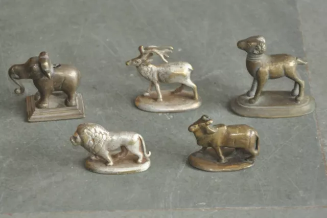 5PC Vintage Latón Diferente Animales Fino Hecho a Mano Figuritas