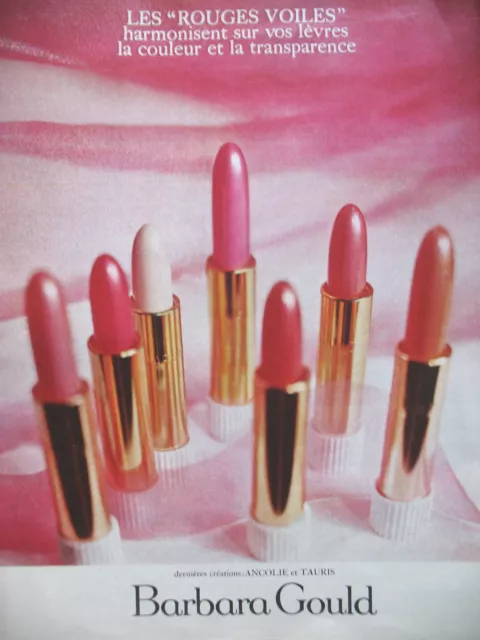 Publicite De Presse Barbara Gould Rouge A Levres Voiles French Ad 1968