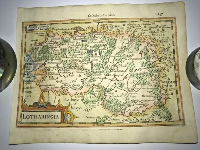 France Lorraine 1613 Mercator / Hondius Atlas Minor Nice Antique Map