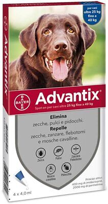 4 x Pipette da 4 ml di antiparassitario per cani di grande taglia Advantix Spot