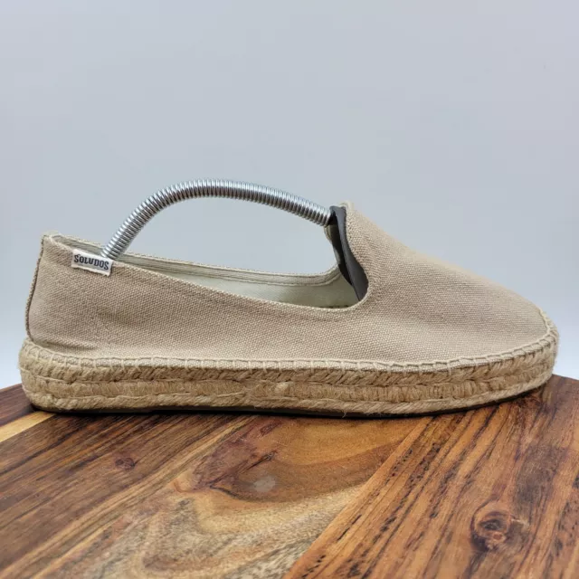 Soludos Slip On Shoes Women's 11 / 41.5 Tan Canvas Espadrille Vegan Flat Loafers