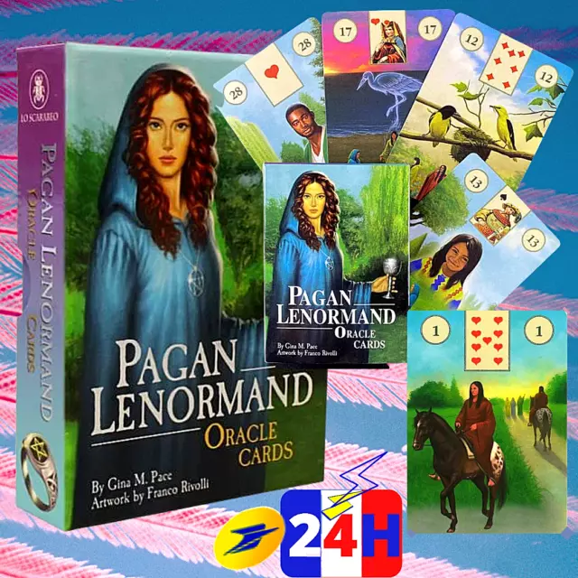 Oracle PAGAN LENORMAND 38 Cartes Divination, Oracle Chamanique- Gina M.Pace