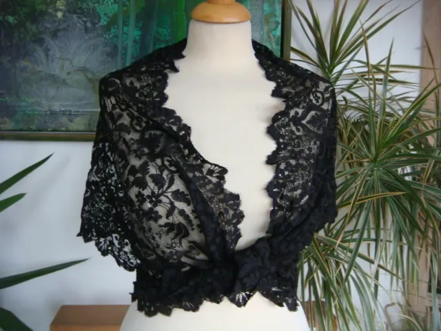 Original Victorian/Edwardian Black Lace Shawl/Wrap/Top