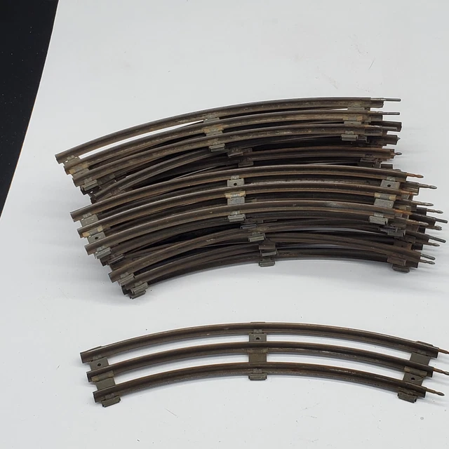 Lot of 13 PC LIONEL O GAUGETrain STANDARD CURVE TRACK O27  3 rail tubular steel 2