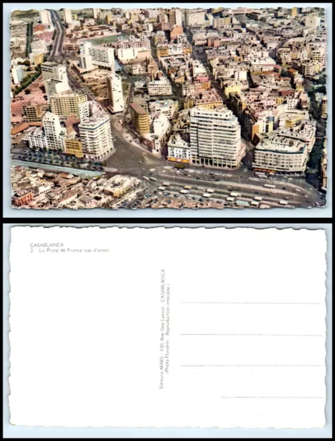 MOROCCO Postcard - Casablanca, La Place de France Vue d'avion AZ3