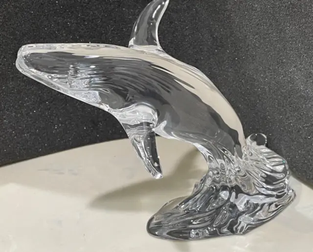 Waterford BREACHING HUMPBACK WHALE Crystal Sculpture # 1050407 Figurine BAD BOX