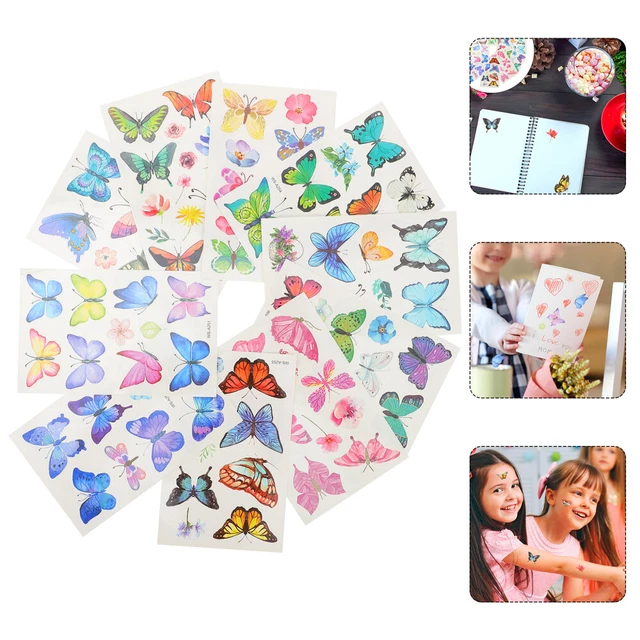 20 Sheets DIY-Schmetterlings-Tattoos Aufkleber Schmetterlinge Frau Clown Blitz