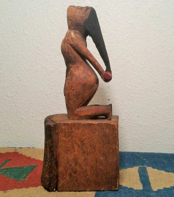 19th cen WITCH carving tlingit haida totem pole antique pacific vtg tribal art