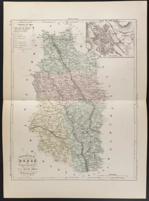1855 - Carte ancienne du département su Morbihan, par Dufour
