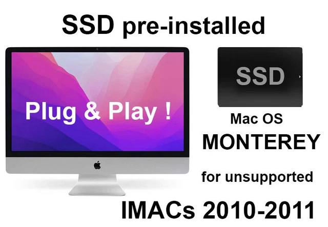 IMAC 2010 2011  21,5" - 27" - SSD pre-installed Mac OS MONTEREY.