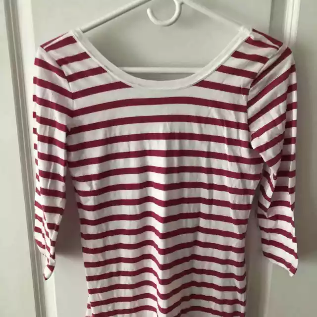 Splendid Women's Sunfaded Stripe Jersey Mini Dress XS NWT's Pink and white $138 2