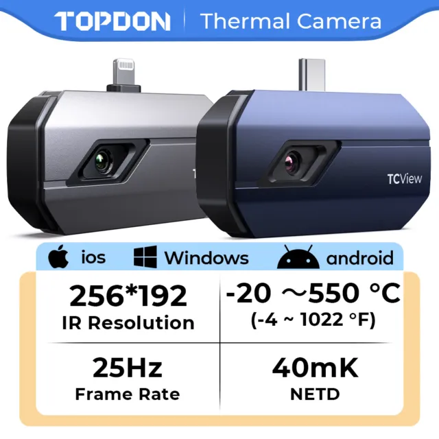 TOPDON High Resolution 256x192 Pixels Thermal Imaging Camera for Android & iOS