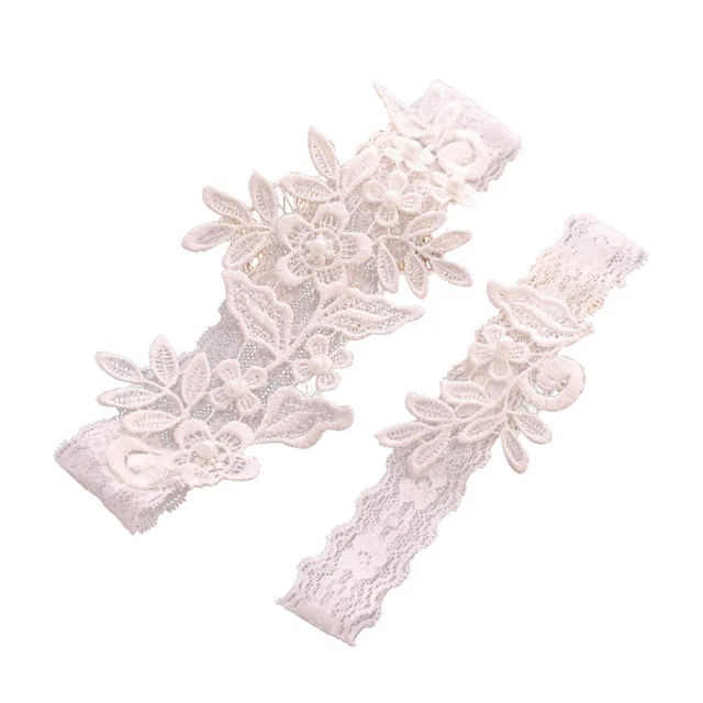 1 Paia Anello Coscia Cozza Pizzo Sposa e Giarrettiera Foglie Modello Coscia Gamba Floreale Sexy Ba