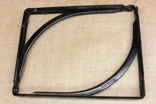 2 Old Shelf Brackets Counter Top Support Braces 8 X 10" Vintage Industrial Steel 3