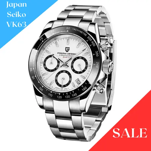PAGANI DESIGN Top Men Chronograph Japan Wrist Watch Steel Band relogio masculino