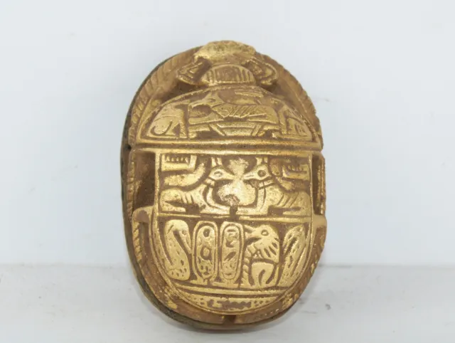 Rare Ancient Nile Scarab Amulet For Protection In Egyptian Mythology BC