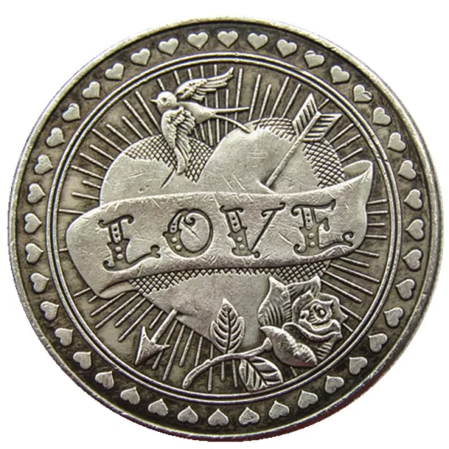 hobo nickel coin love hate Coins Collectibles  ENGRAVING ART gift