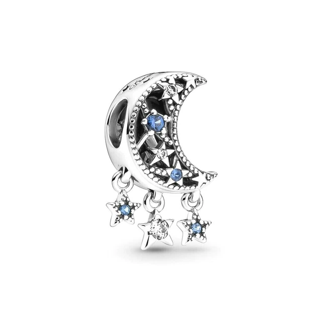 PANDORA Charm Sterling Silver ALE S925 STARS & CRESCENT MOON  799643C01 gc