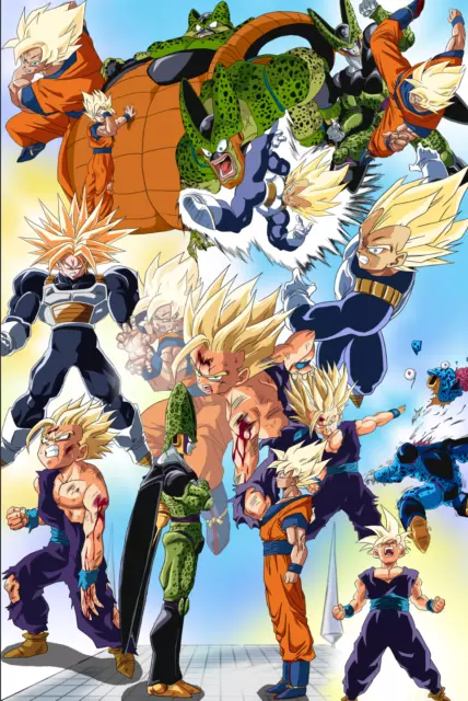 Dragon Ball Poster Android Saga Trunks and Vegeta 12in x 18in Free