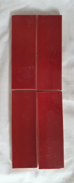 A Group Of Four 6 X 2 Inch Border Tiles . Circa 19Th Century.